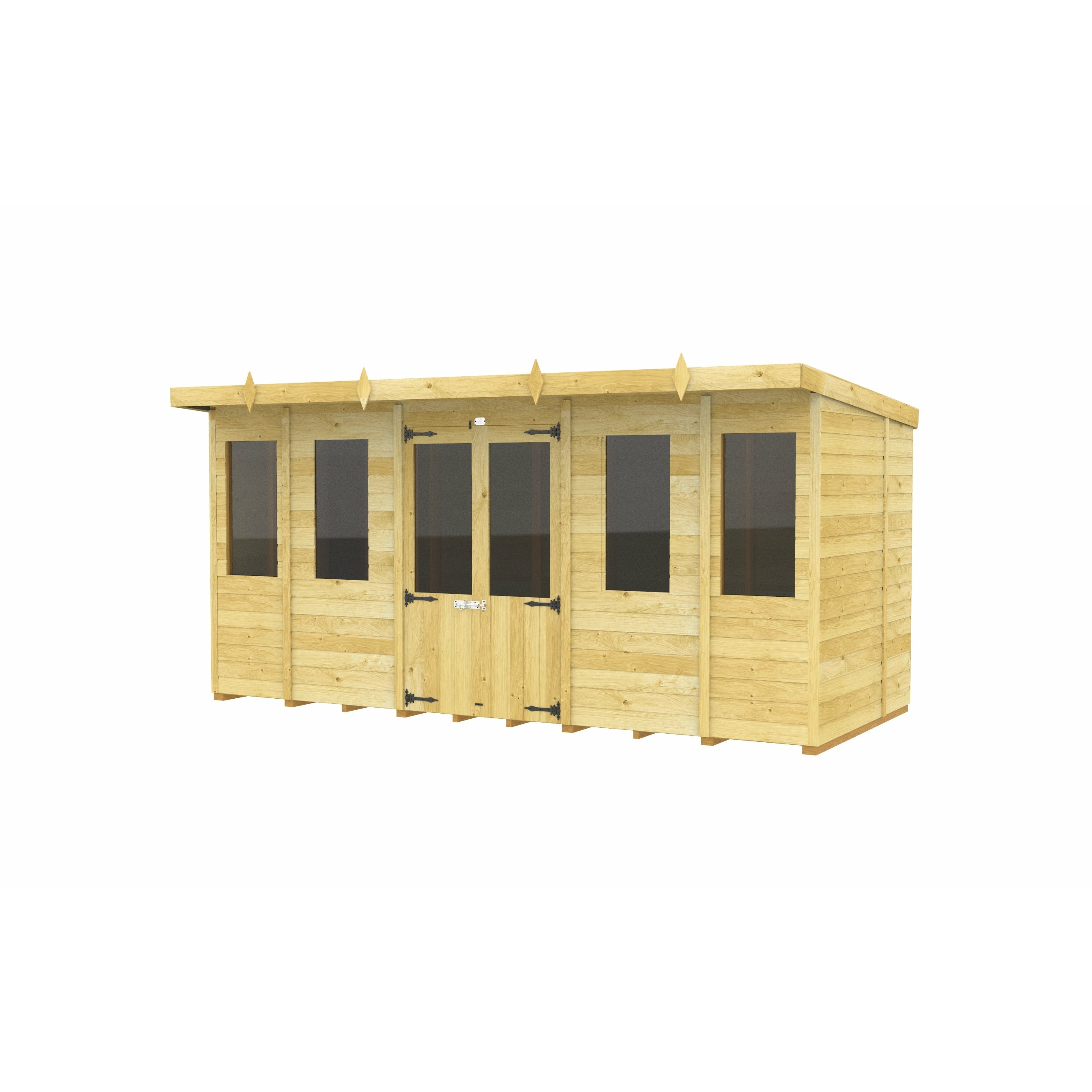 Total Sheds (14x5) Pressure Treated Pent Summerhouse