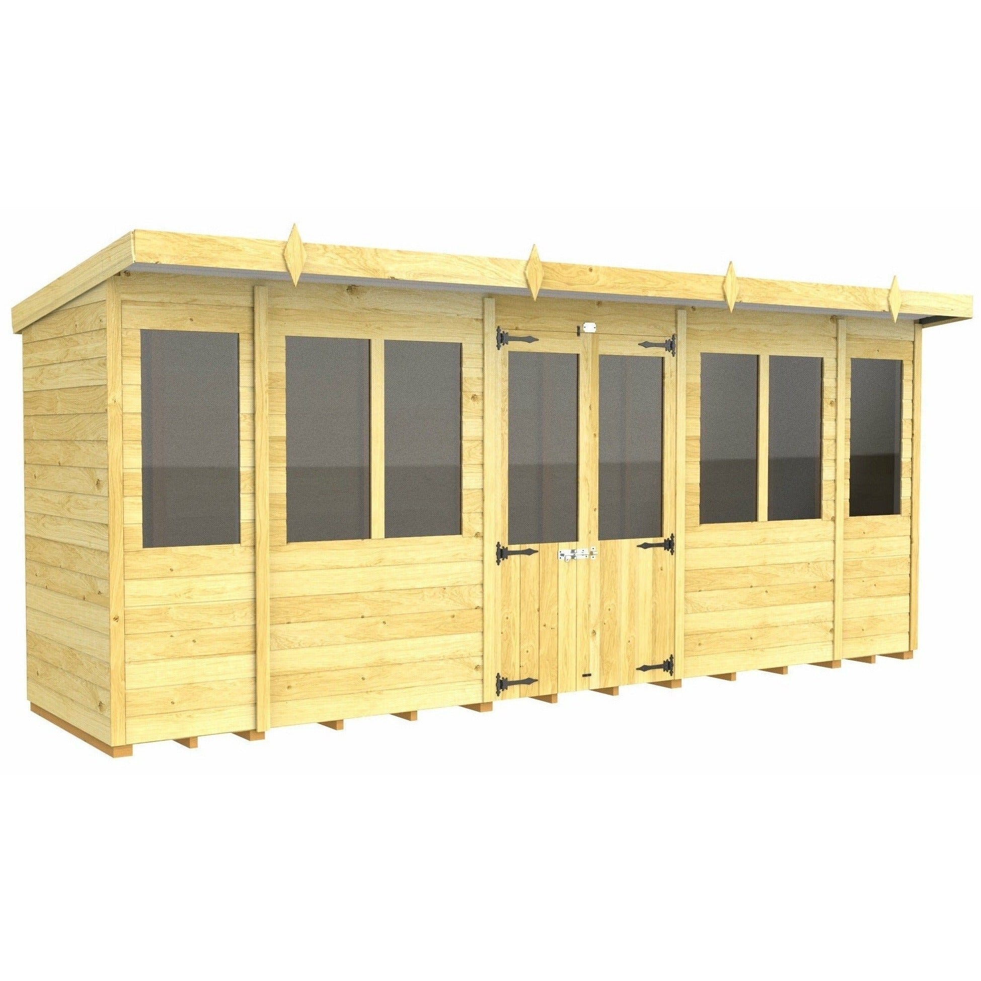 Total Sheds (16x4) Pressure Treated Pent Summerhouse