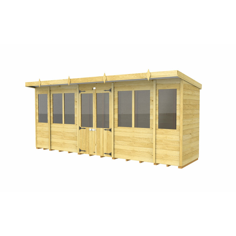 Total Sheds (16x4) Pressure Treated Pent Summerhouse