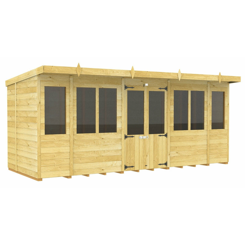 Total Sheds (16x5) Pressure Treated Pent Summerhouse