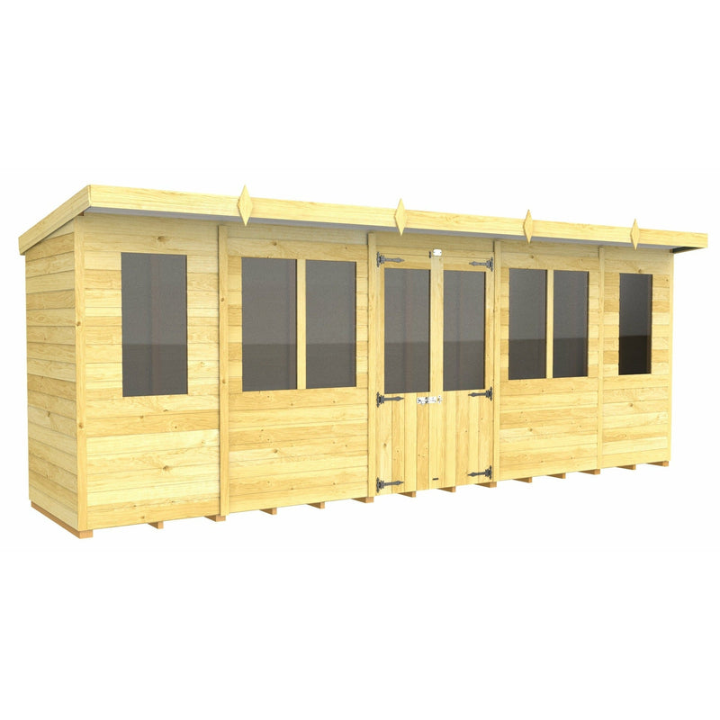 Total Sheds (18x4) Pressure Treated Pent Summerhouse