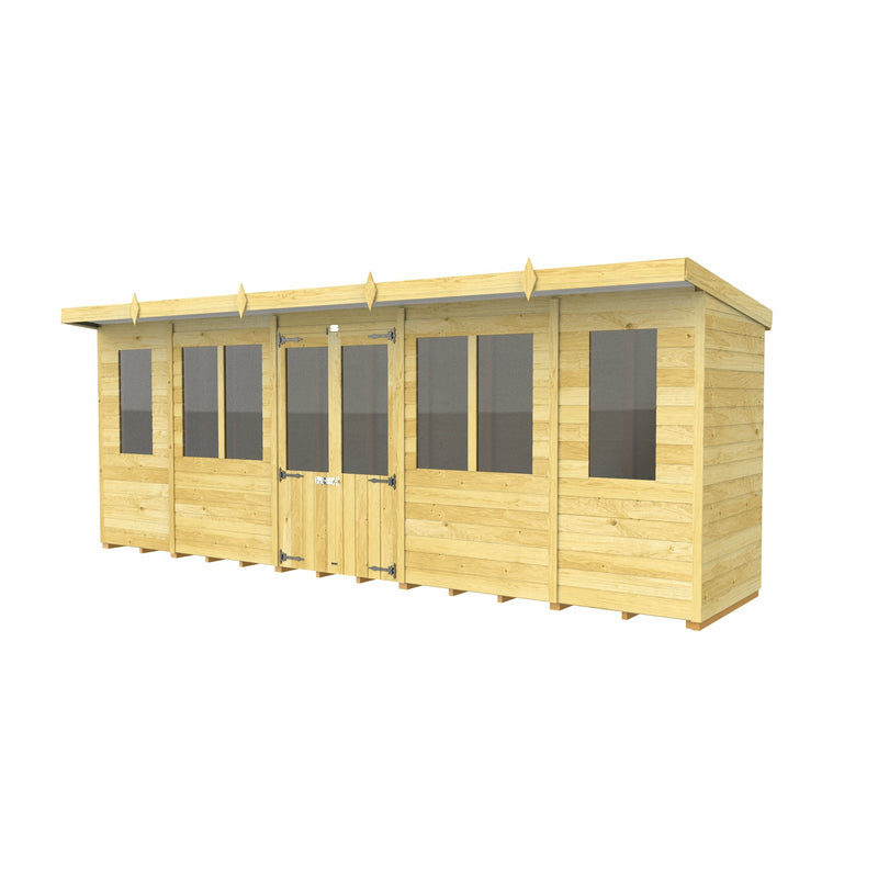 Total Sheds (18x4) Pressure Treated Pent Summerhouse