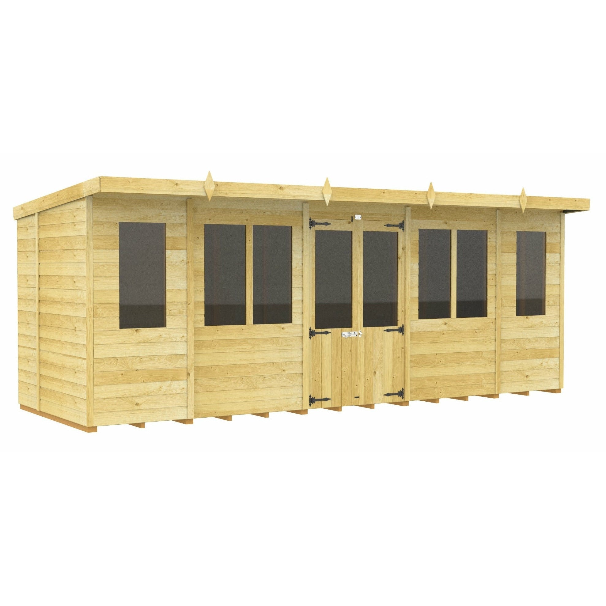 Total Sheds (18x5) Pressure Treated Pent Summerhouse