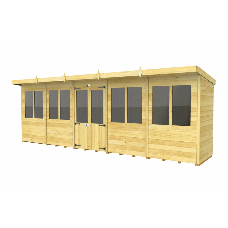 Total Sheds (20x4) Pressure Treated Pent Summerhouse