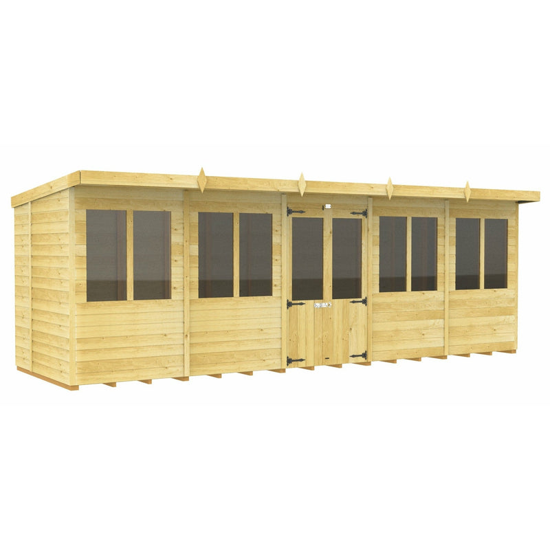 Total Sheds (20x5) Pressure Treated Pent Summerhouse