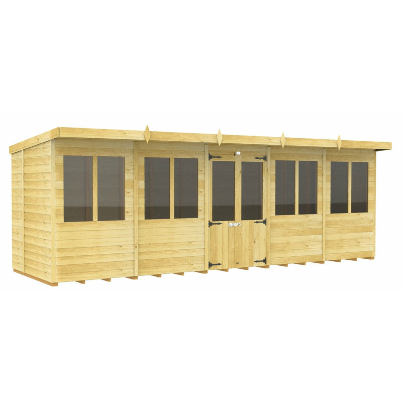 Total Sheds (20x7) Pressure Treated Pent Summerhouse