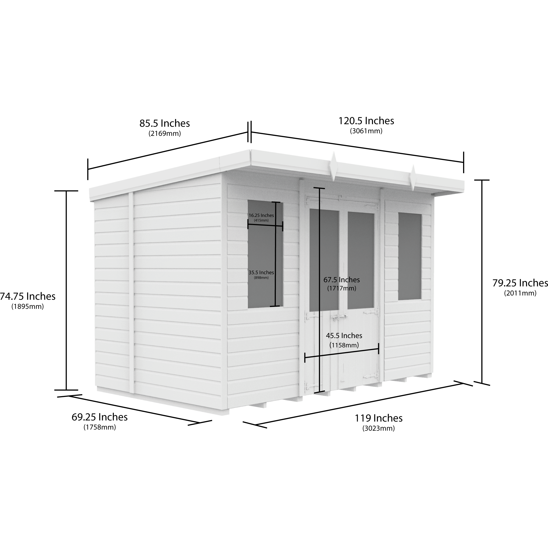 Total Sheds (10x6) Pressure Treated Pent Summerhouse