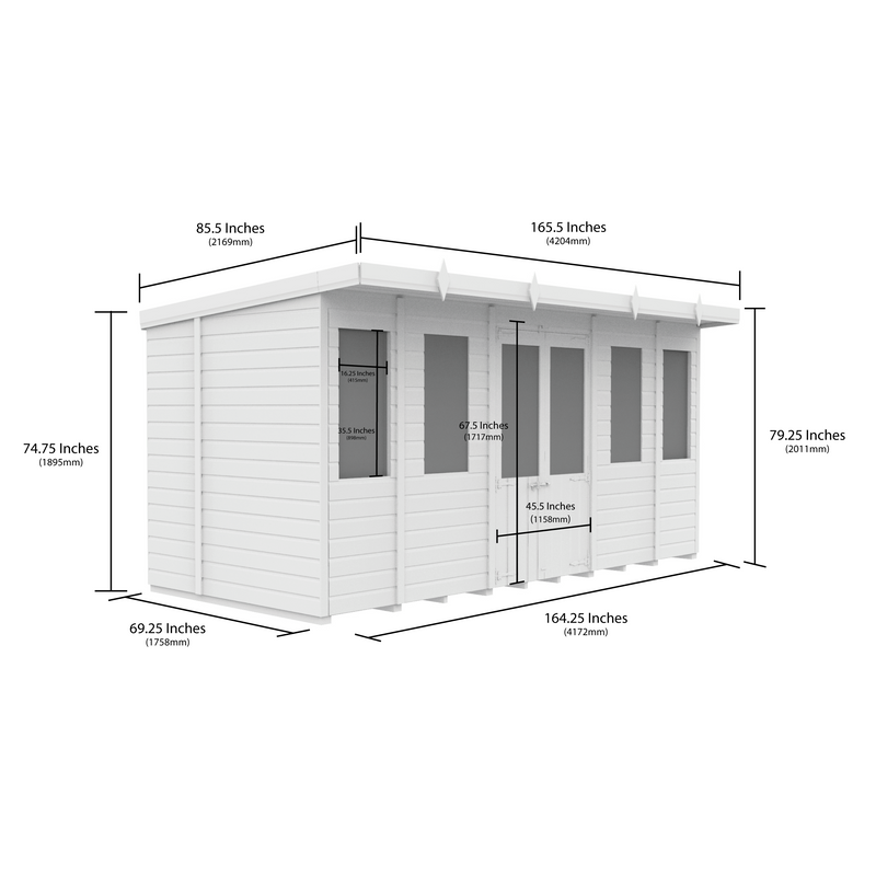 Total Sheds (14x6) Pressure Treated Pent Summerhouse