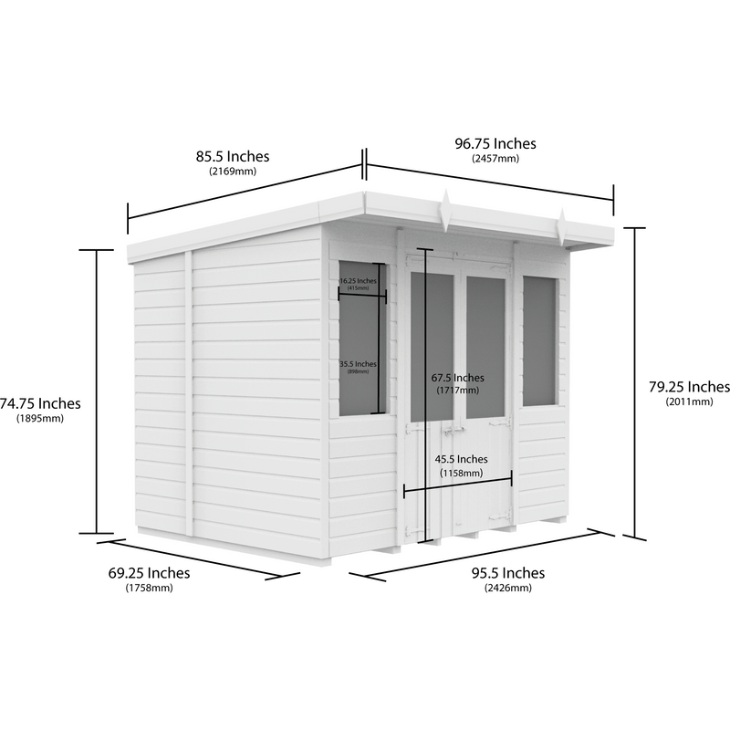 Total Sheds (8x6) Pressure Treated Pent Summerhouse