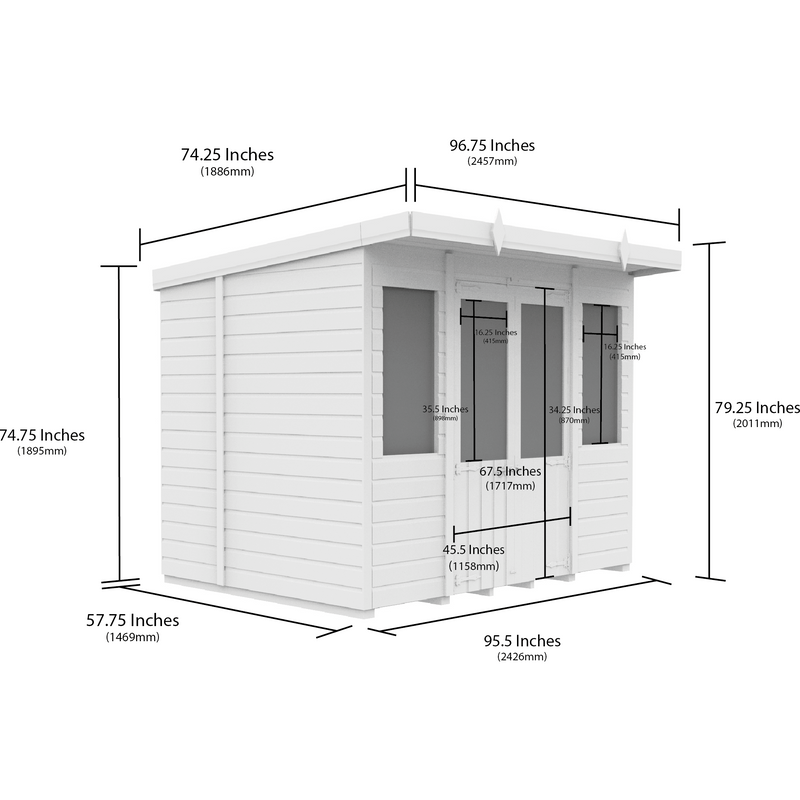 Total Sheds (8x5) Pressure Treated Pent Summerhouse