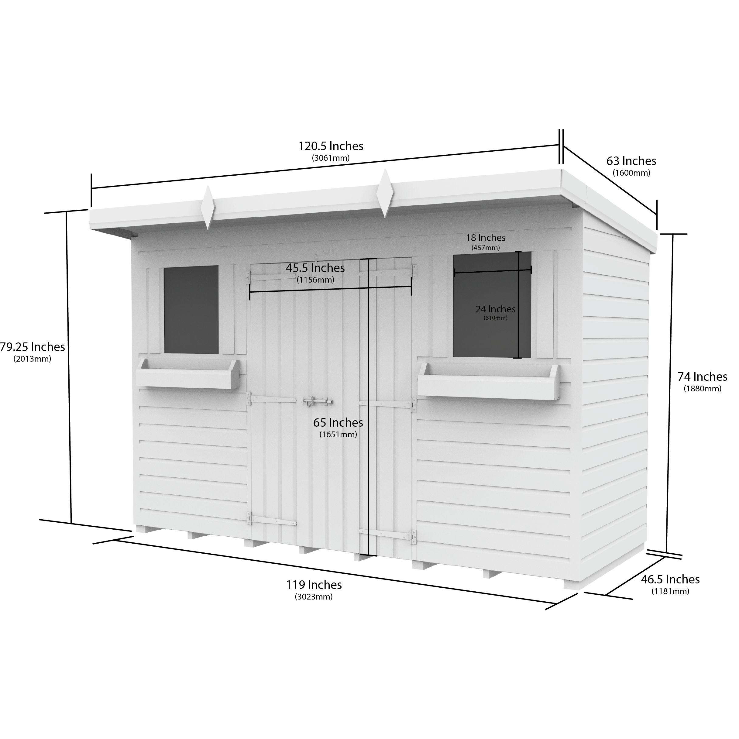 Total Sheds (10x4) Pressure Treated Pent Summer Shed