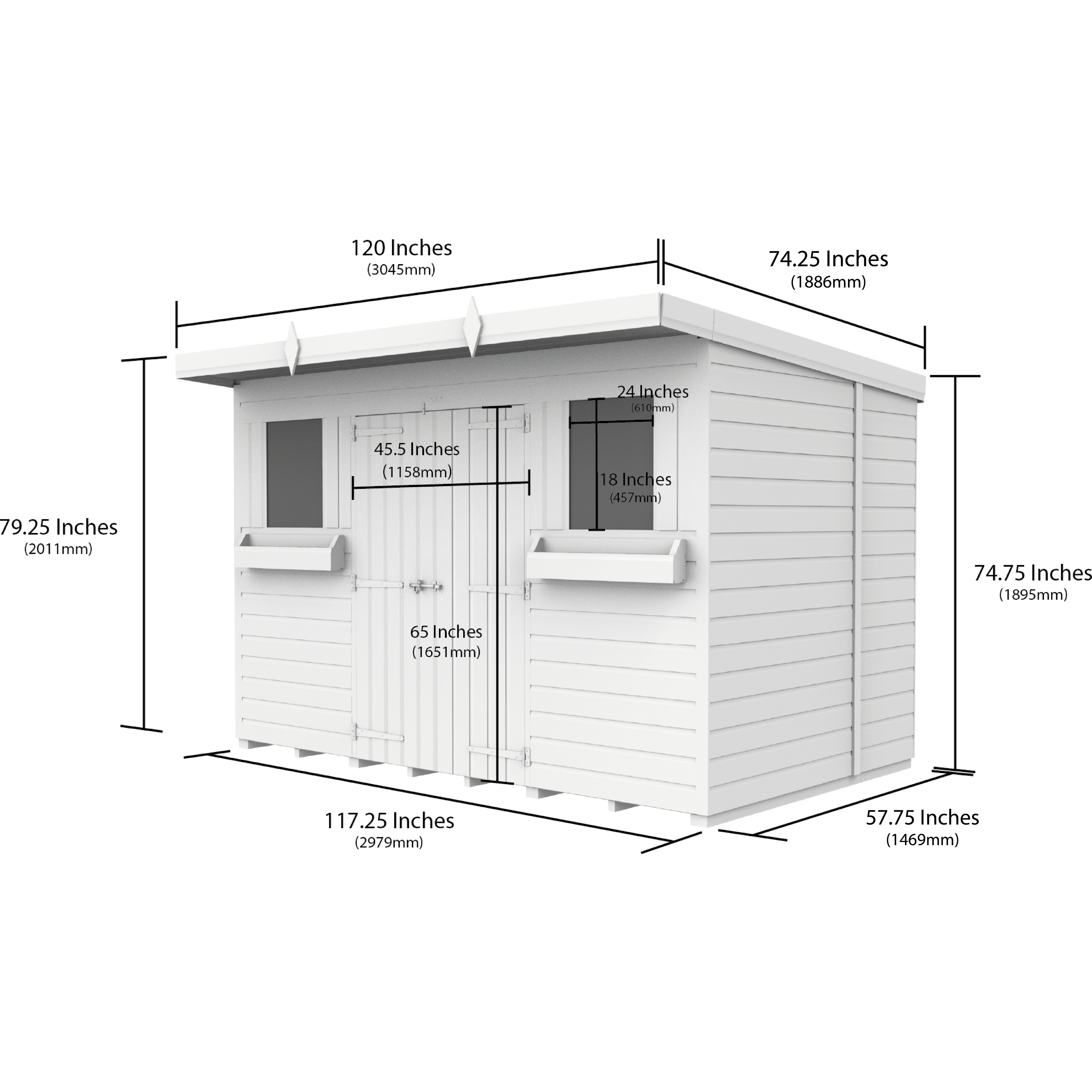 Total Sheds (10x5) Pressure Treated Pent Summer Shed