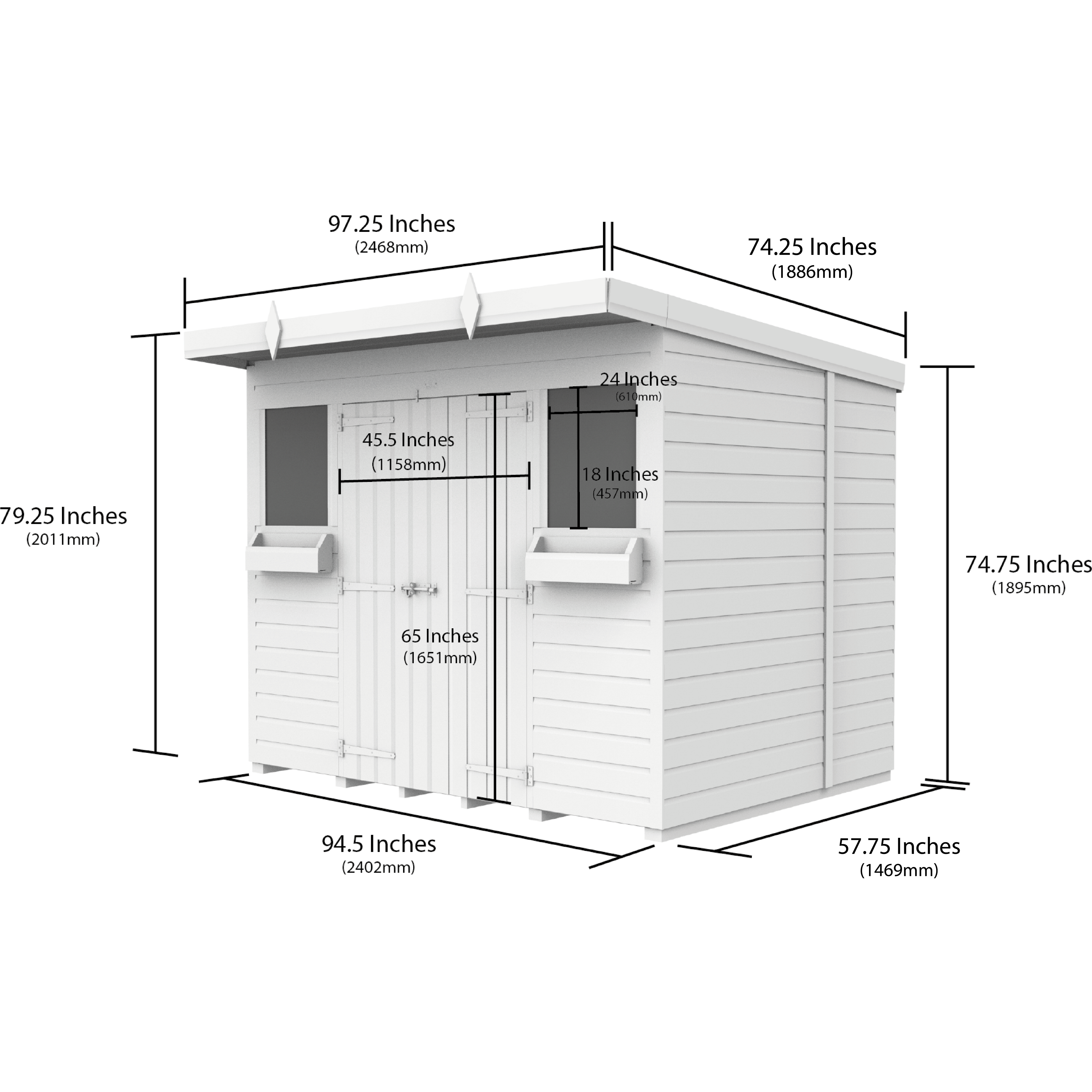 Total Sheds (8x5) Pressure Treated Pent Summer Shed