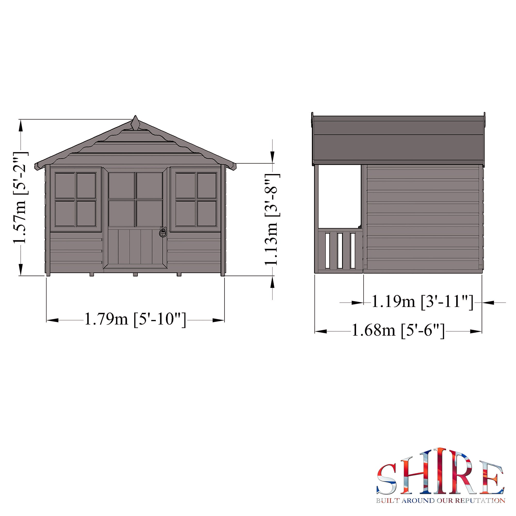 Shire Pixie Playhouse (6x4) PIXI0604DSL-1AA 5060437982091 - Outside Store