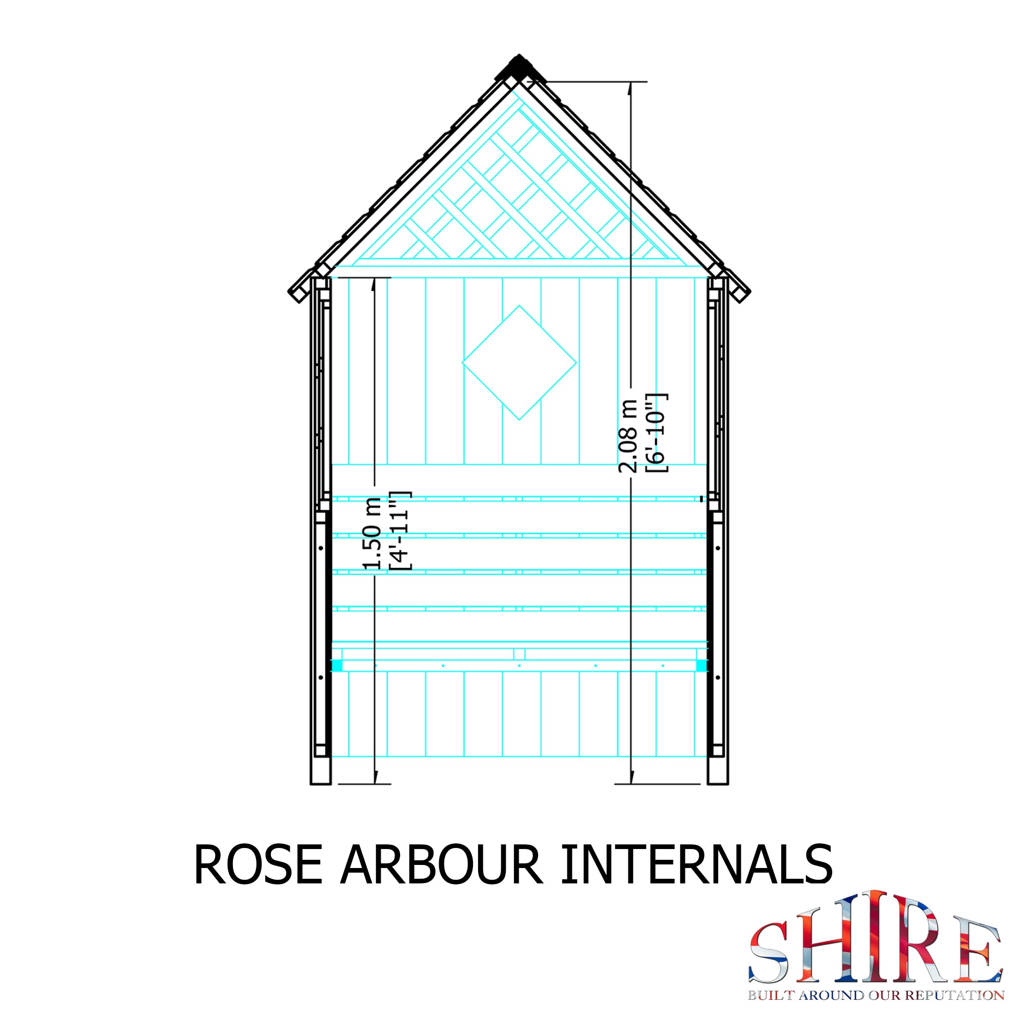 Shire Shire Pressure Treated Rose Arbour ROSE0503DSL-1AA 50604379822337 - Outside Store