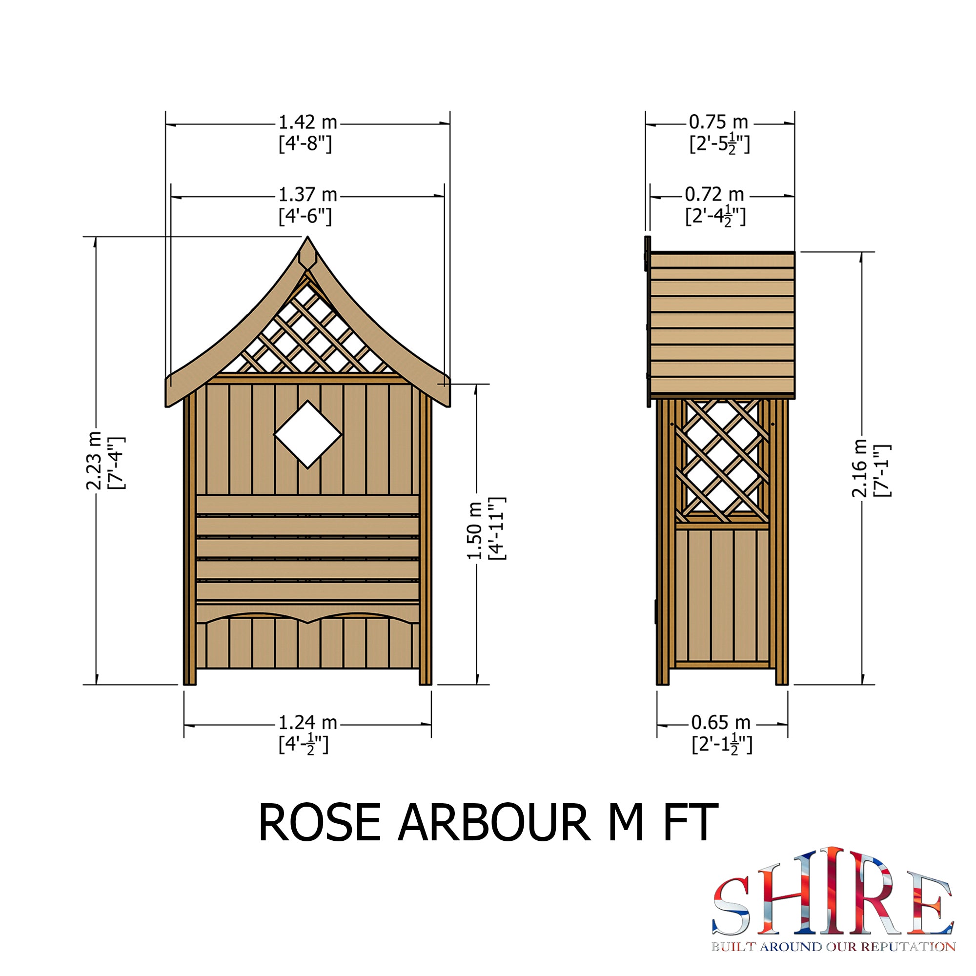 Shire Shire Pressure Treated Rose Arbour ROSE0503DSL-1AA 50604379822337 - Outside Store