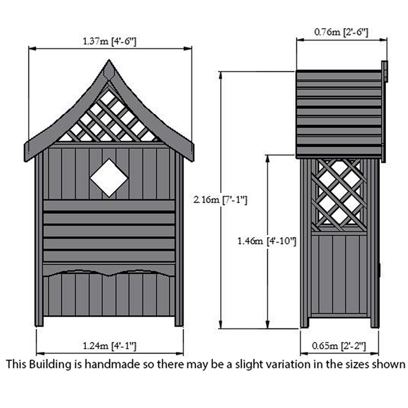 Shire Shire Pressure Treated Rose Arbour ROSE0503DSL-1AA 50604379822337 - Outside Store