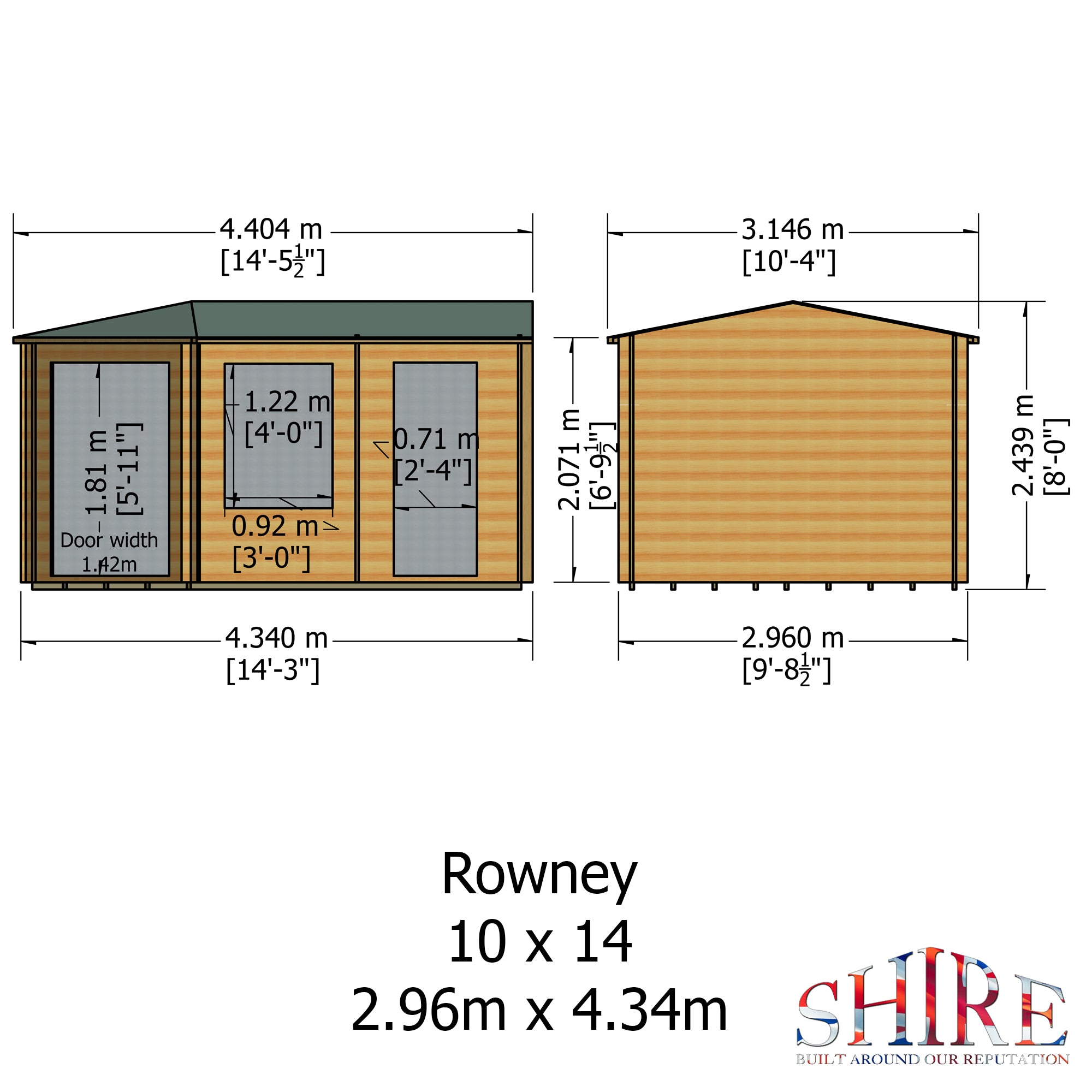 Shire Rowney 28mm Corner Log Cabin (10x14) ROWN1014L28-1AA - Outside Store