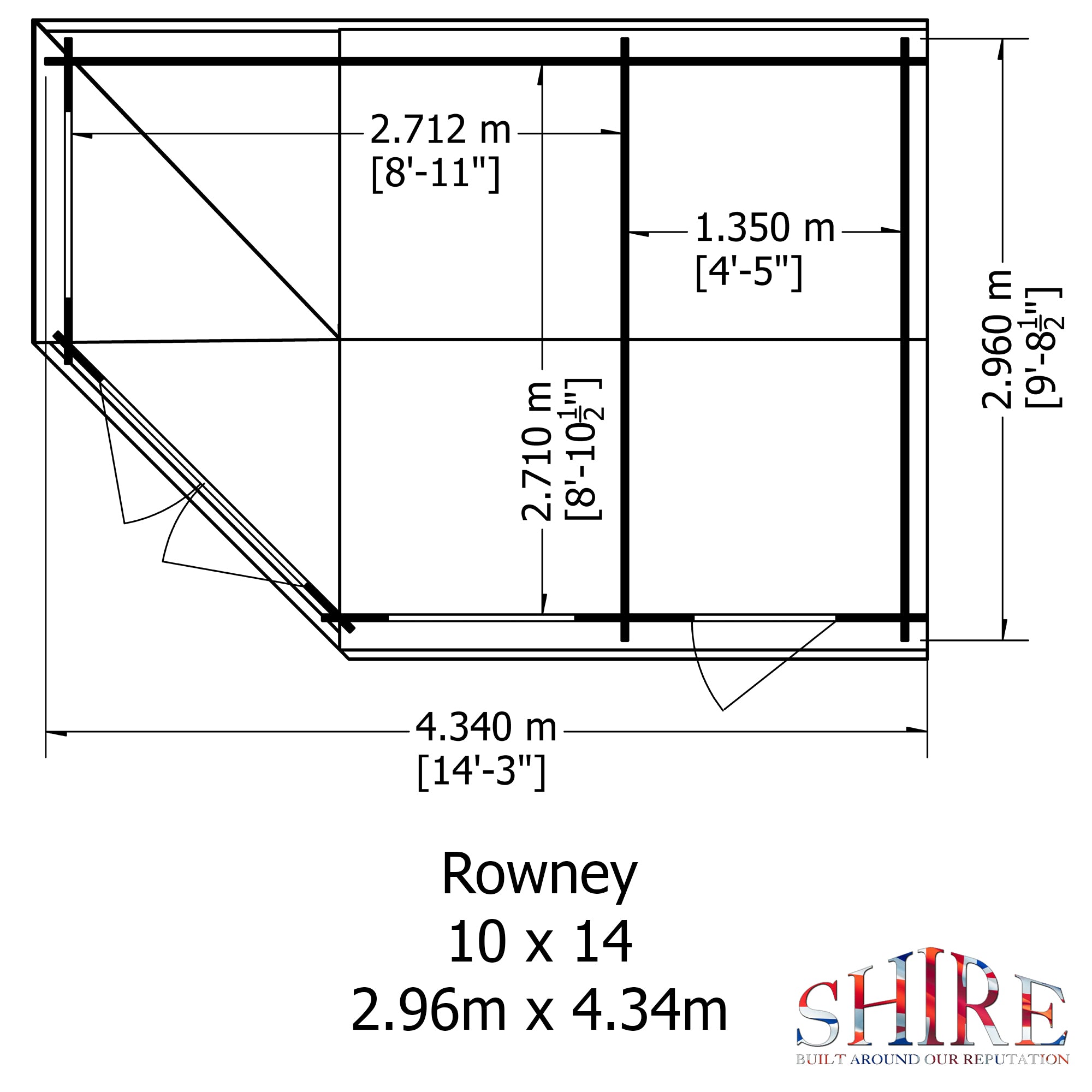 Shire Rowney 28mm Corner Log Cabin (10x14) ROWN1014L28-1AA - Outside Store