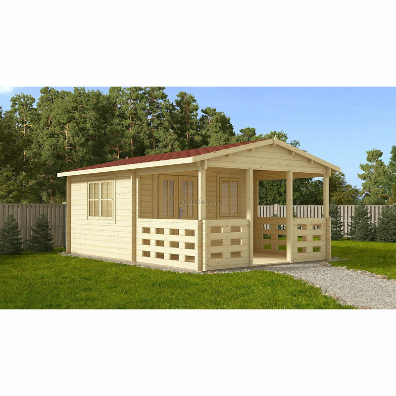 Eurowood (Eurovudas) Roy Log Cabin 4x6m (13x20), 44mm - Outside Store