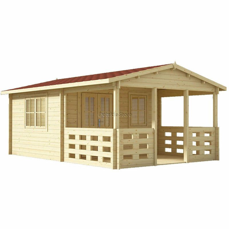 Eurowood (Eurovudas) Roy Log Cabin 4x6m (13x20), 44mm - Outside Store