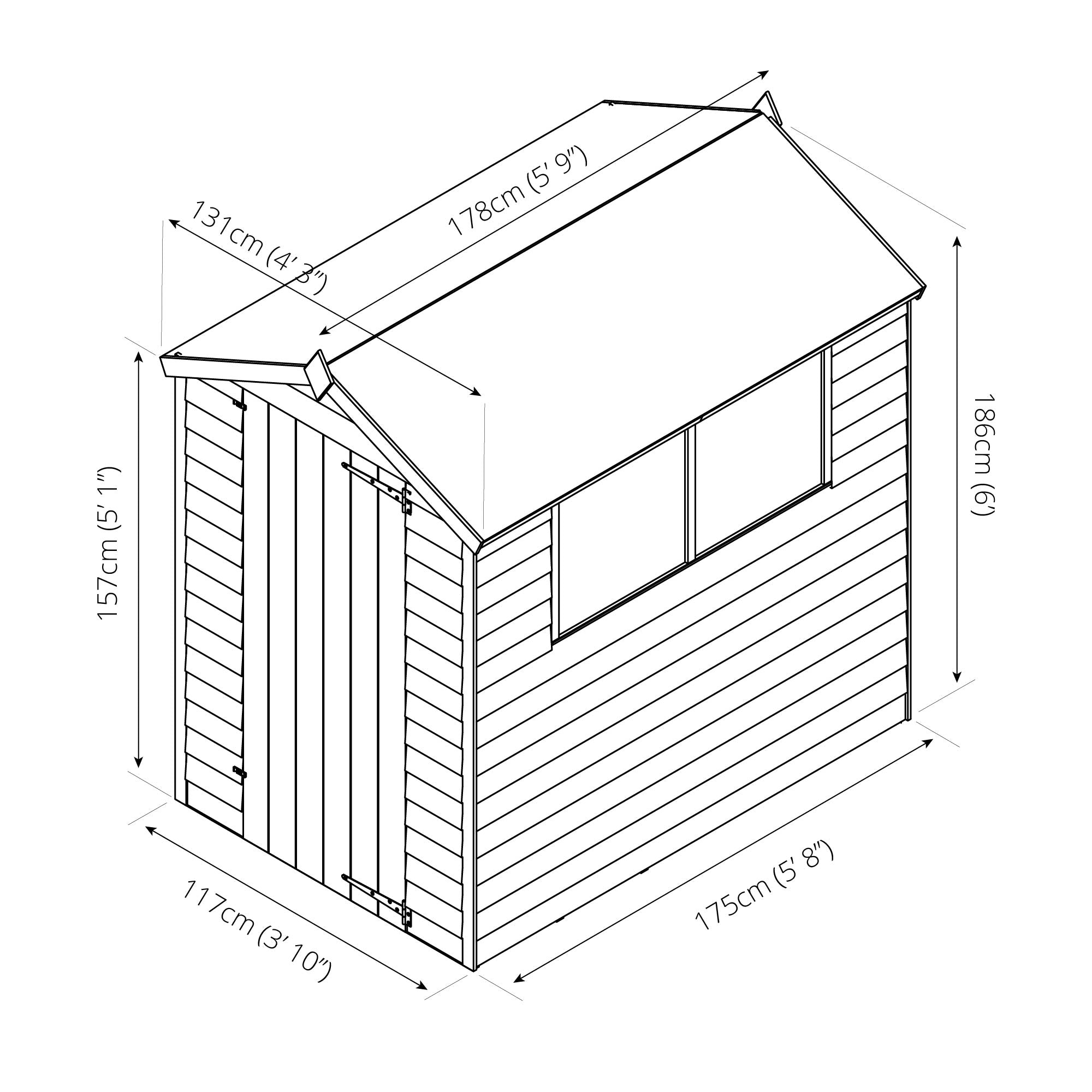 Mercia Overlap Apex Shed (6x4) (SI-001-001-0001 - EAN 5029442075099)