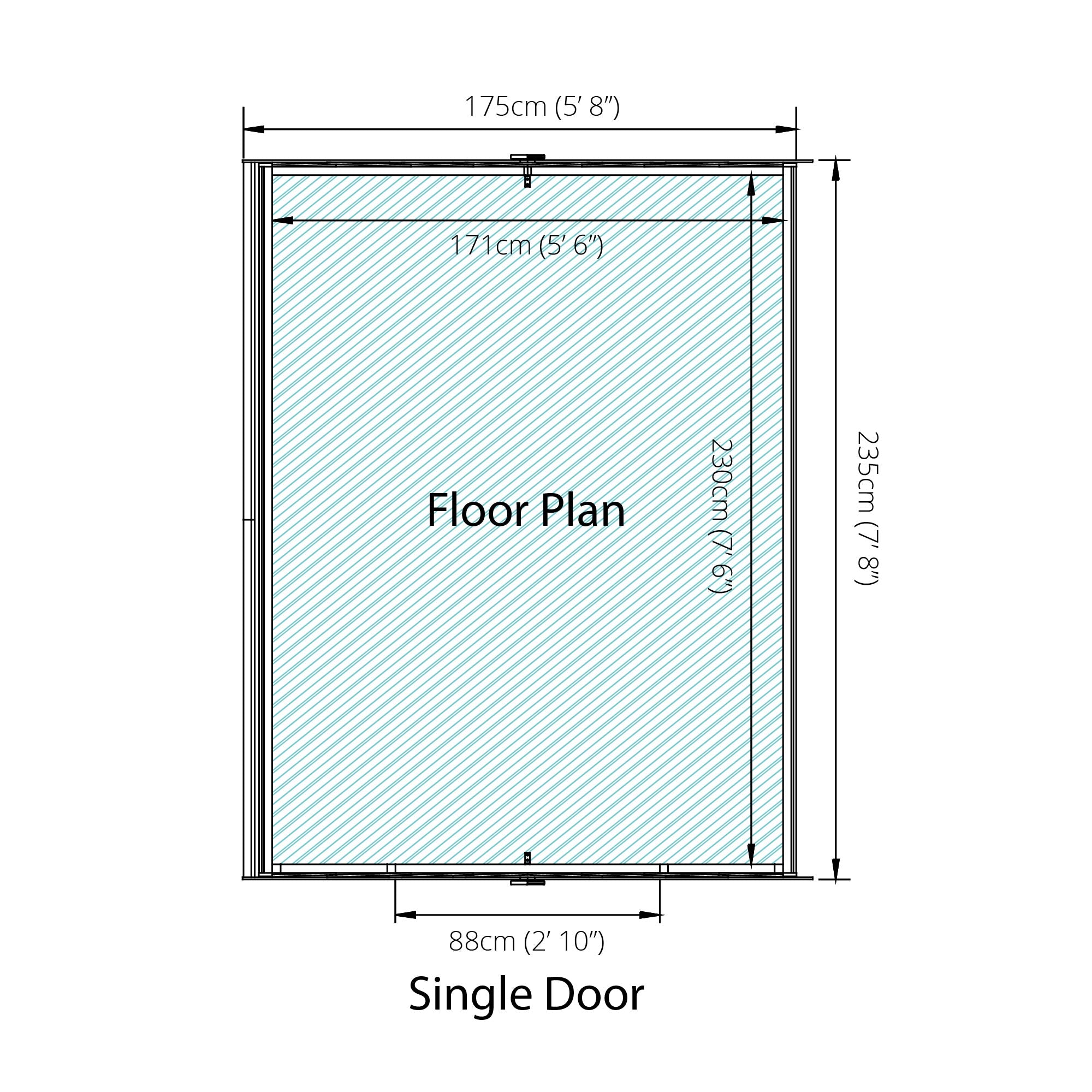Mercia  Overlap Apex Shed - Single Door (8x6) (SI-001-001-0121 - EAN 5029442085463)