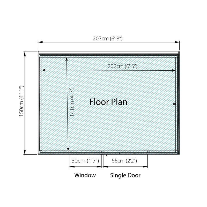 Mercia Overlap Pent Shed (7x5) (SI-001-001-0008 - EAN 5029442075143)