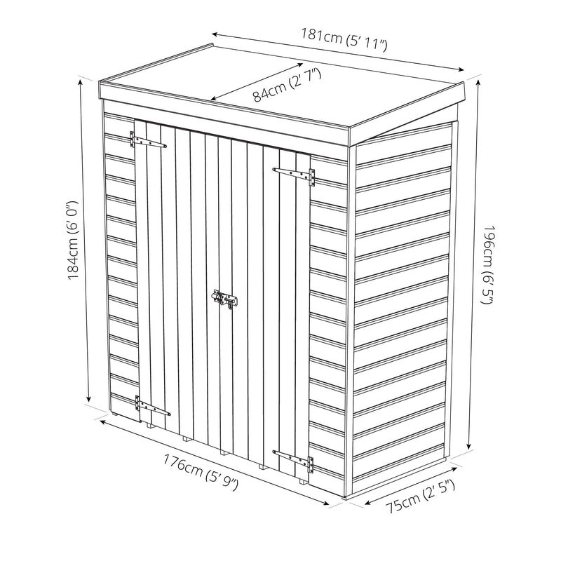 Mercia Overlap Pent Storage (6x2'6) (SI-001-001-0012 - EAN 5029442073897)