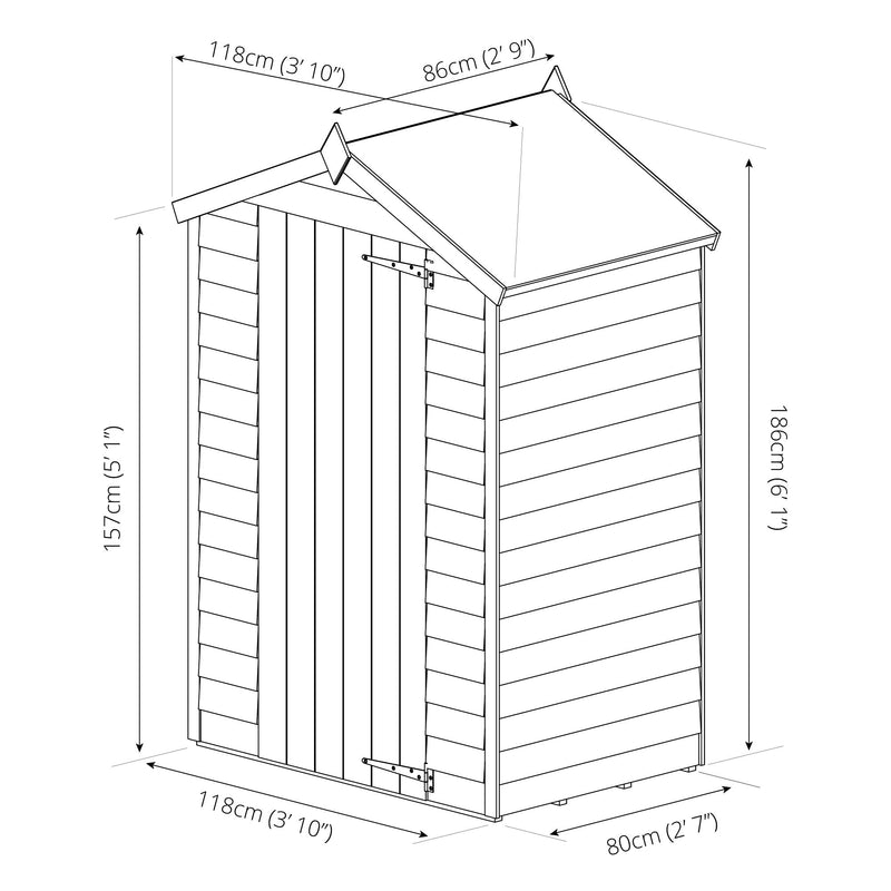 Mercia Overlap Apex Windowless Shed (3x4) (SI-001-001-0146 - EAN 5029442090252)