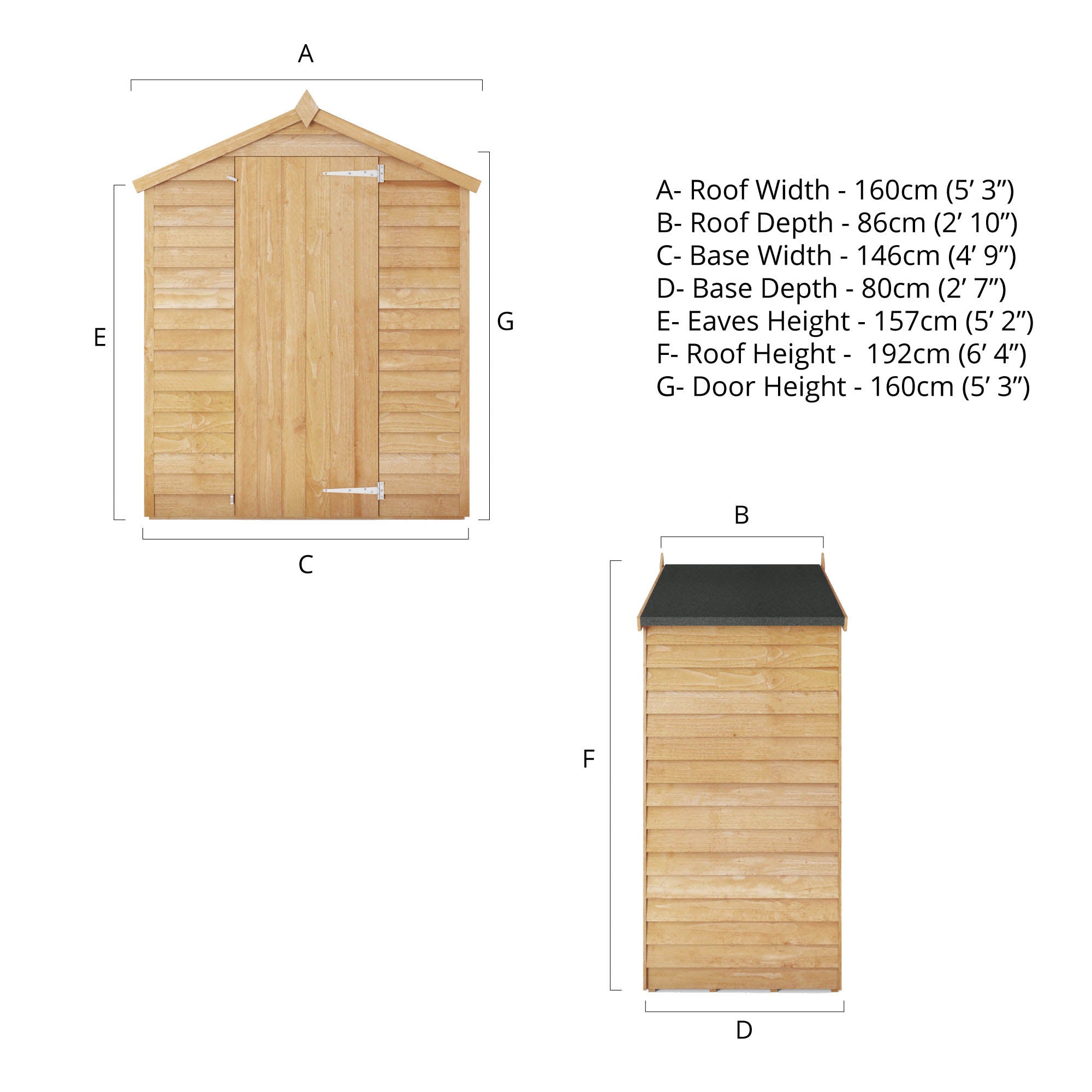 Mercia Overlap Apex Windowless Shed (3x5) (SI-001-001-0147 - EAN 5029442090269)