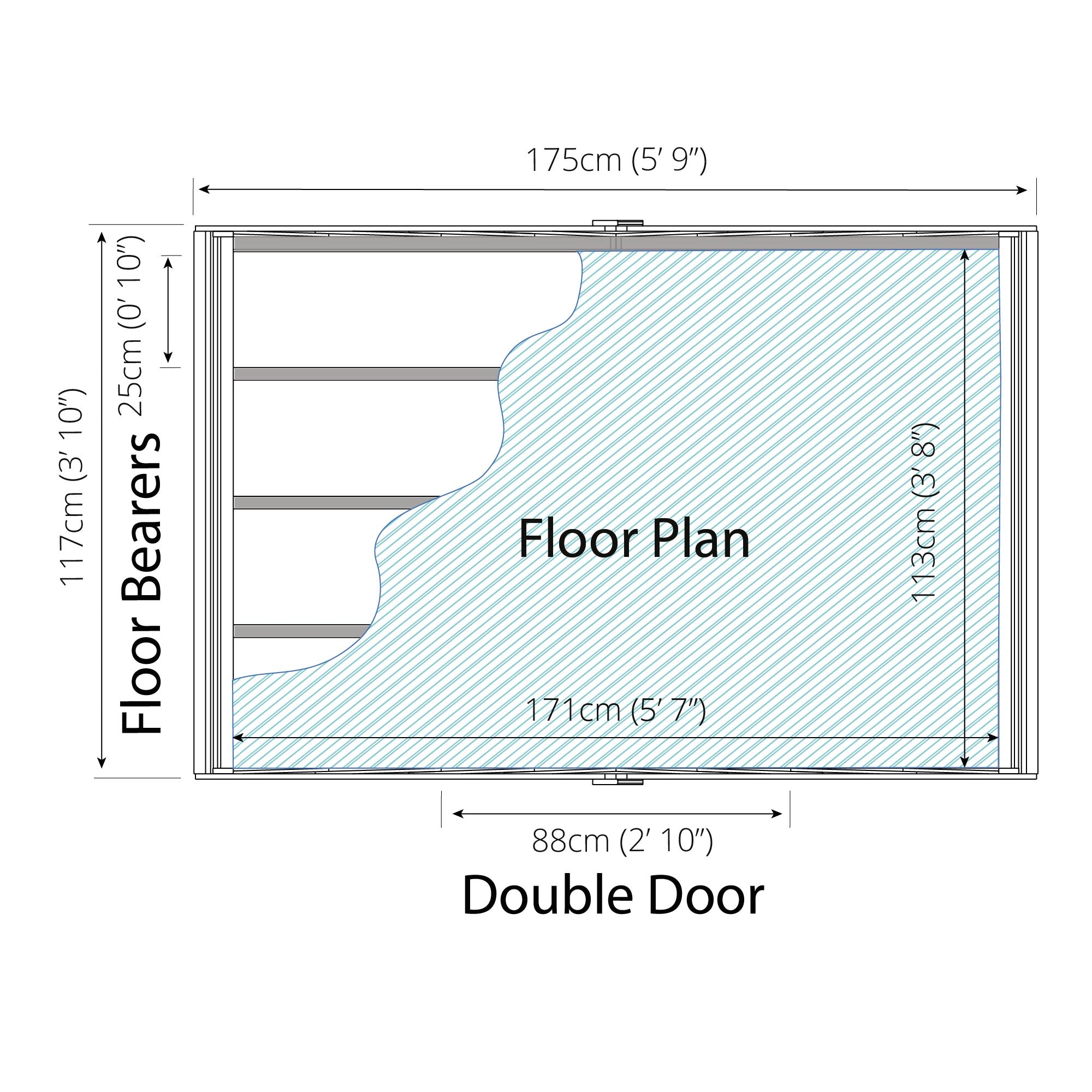 Mercia Overlap Apex - Double Door Windowless Shed (4x6) (SI-001-001-0154 - EAN 5029442090993)