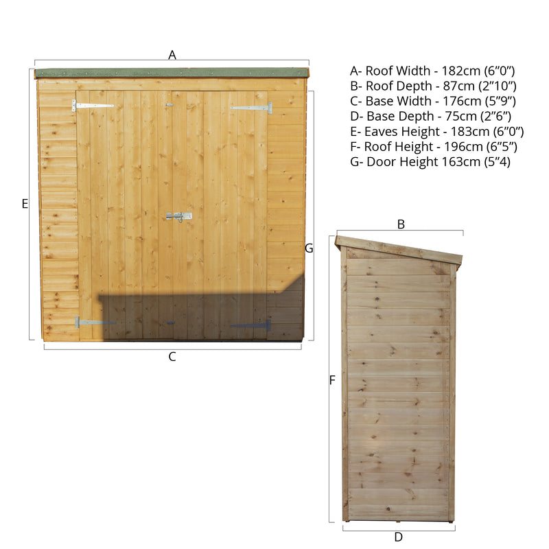 Mercia Shiplap Pent Storage (6 x 2'6) (SI-001-002-0023 - EAN 5029442008219)