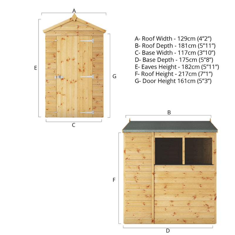 Mercia Shiplap Apex Shed (6x4) (SI-001-003-0159 - EAN 5029442006406)