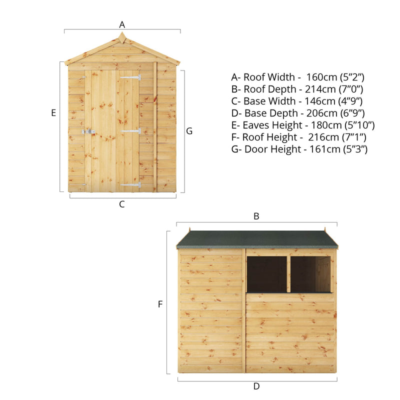 Mercia Shiplap Apex Shed (7x5) (SI-001-003-0161 - EAN 5029442006444)