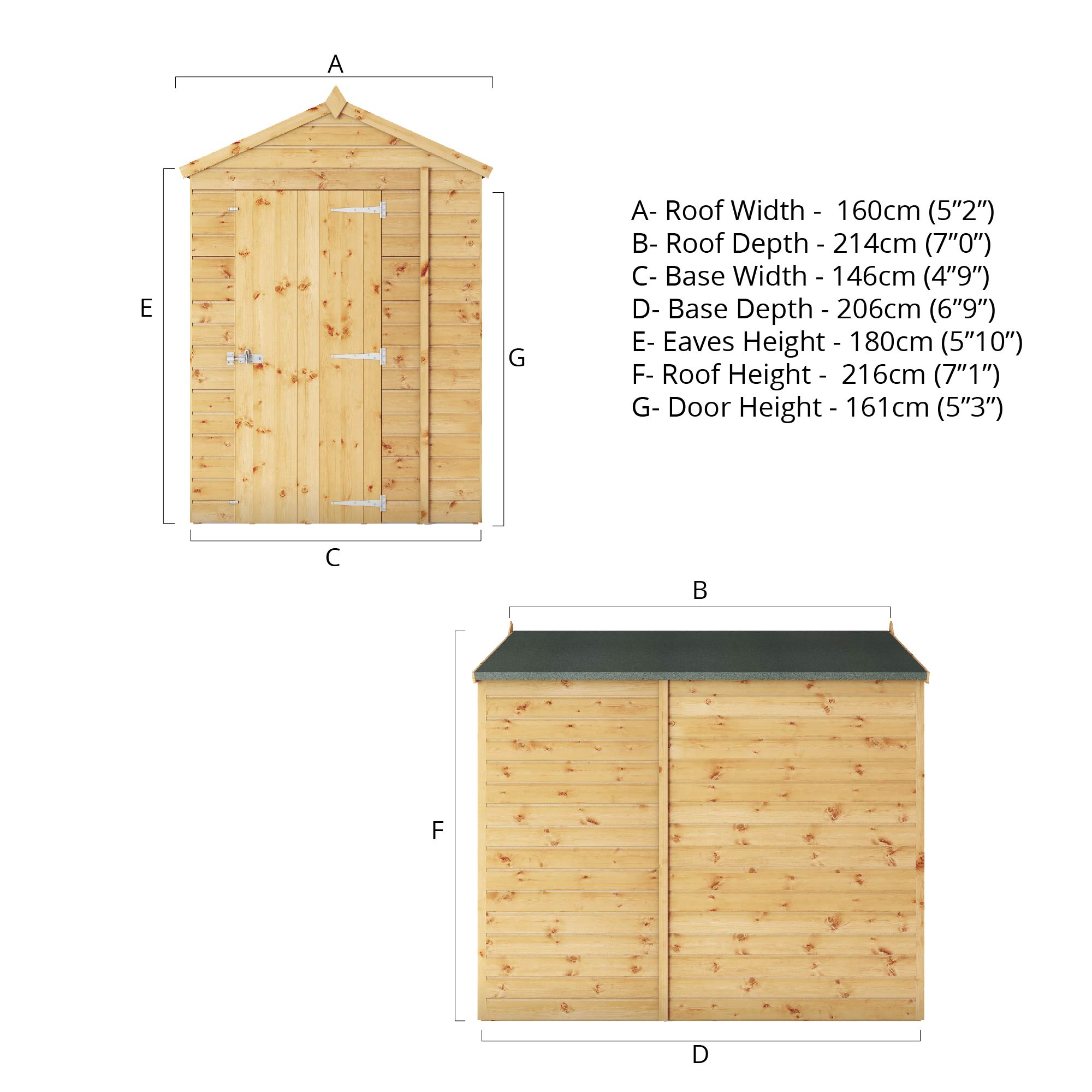 Mercia Shiplap Apex Windowless Shed (7x5) (SI-001-003-0162 - EAN 5029442006451)