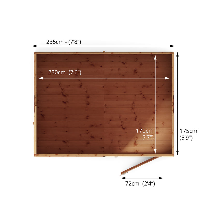 Mercia Shiplap Reverse Apex Shed (8x6) (SI-001-003-0163 - EAN 5029442006505)