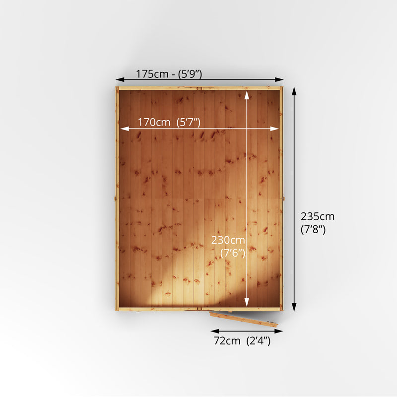 Mercia Shiplap Apex Windowless Shed (8x6) (SI-001-003-0164 - EAN 5029442006499)