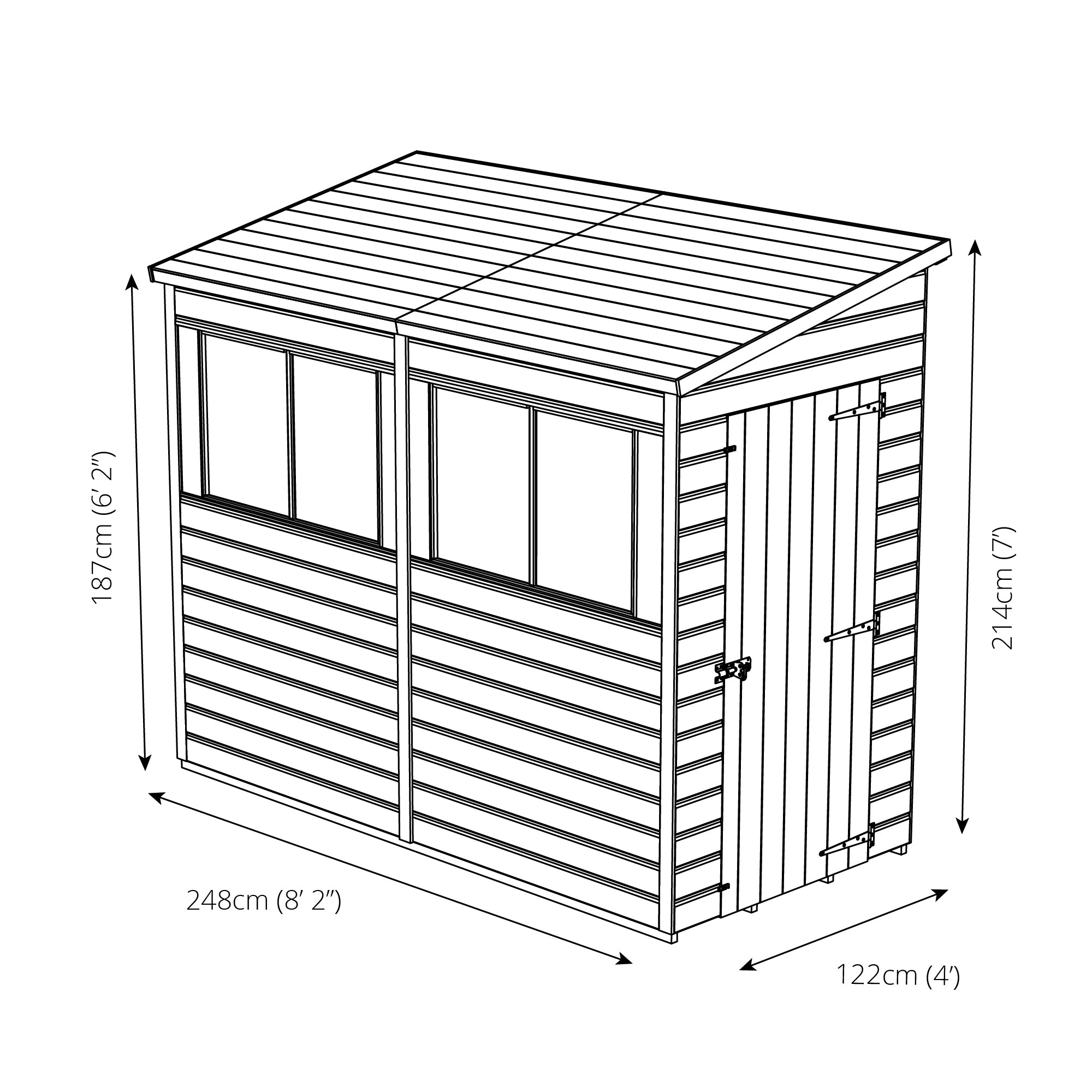 8x4 Mercia Premium Shiplap T&G Pent (SI-001-004-0028 - EAN 5029442075624) - Outside Store