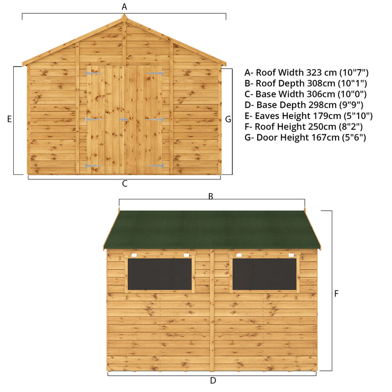 Mercia Premium Shiplap Apex Workshop (10x10) (SI-001-004-0095 - EAN 5029442006246)