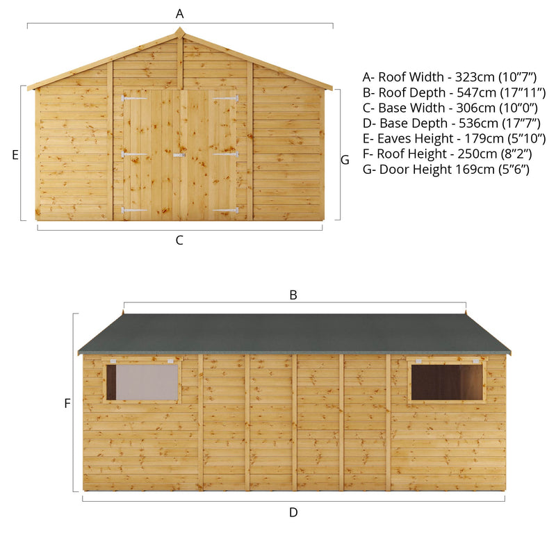 Mercia Premium Shiplap Apex Workshop (18x10) (SI-001-004-0100 - EAN 5029442006291)