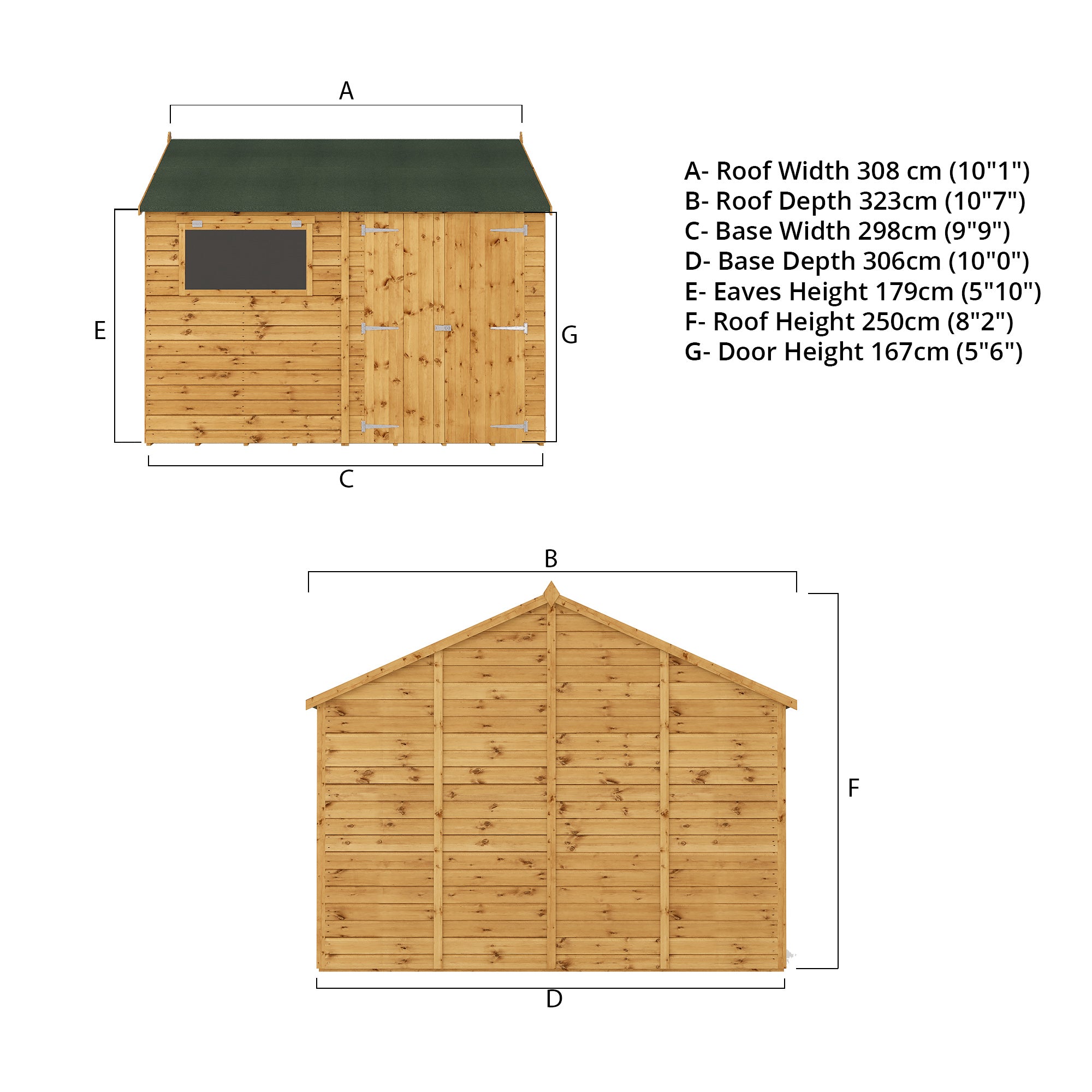 Mercia Premium Shiplap Reverse Apex Workshop (10x10) (SI-001-004-0110 - EAN 5029442006314)