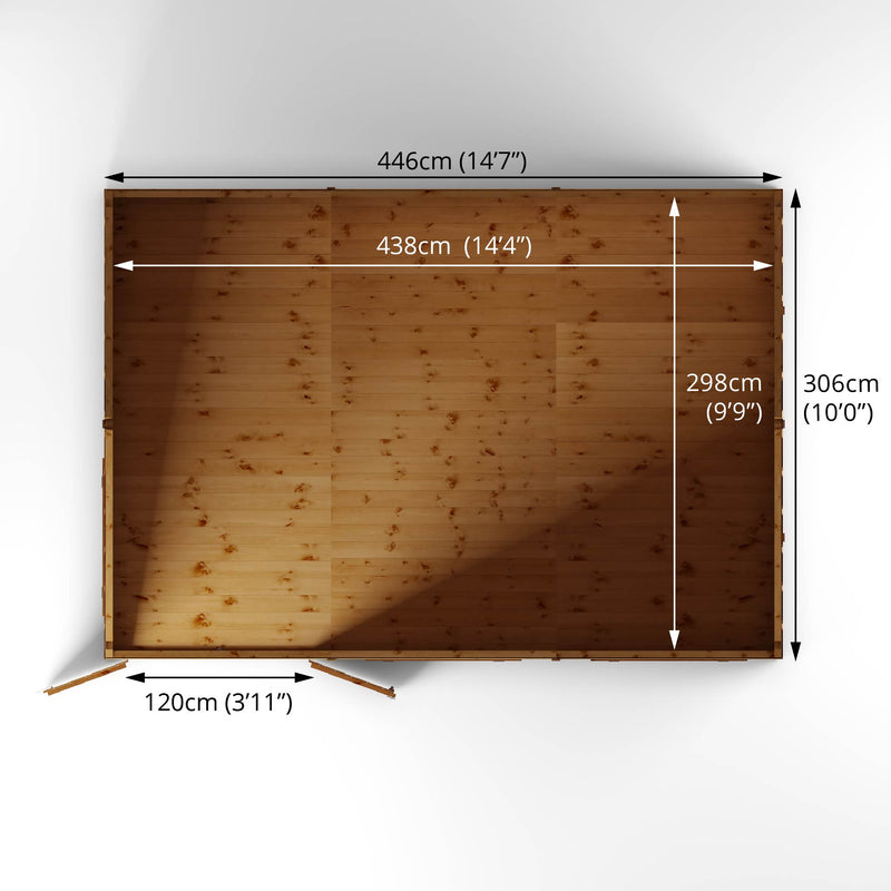 Mercia Premium Shiplap Reverse Apex Workshop (15x10) (SI-001-004-0113 - EAN 5029442006345)