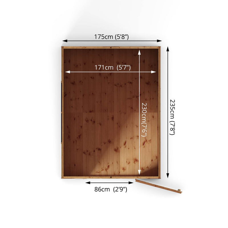 Mercia Shiplap Security Apex Shed (8x6) (SI-001-004-0117 - EAN 5029442006529)