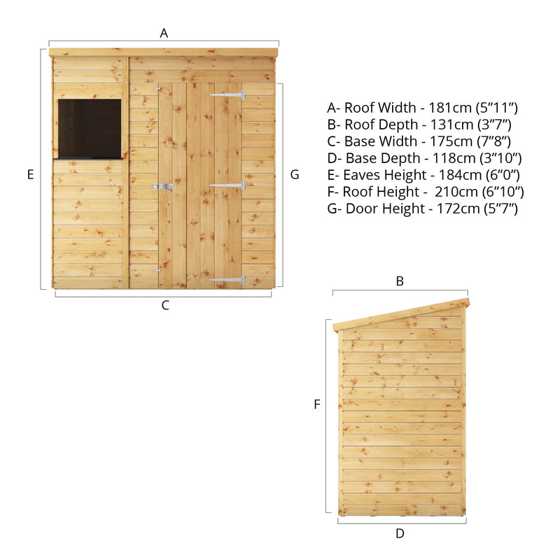 Mercia Shiplap Pent Shed (6x4) (SI-001-004-0124 - EAN 5029442006635)