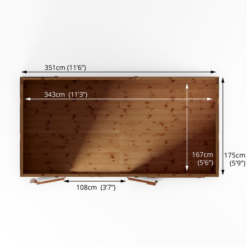 Mercia Premium Shiplap Pent (12x6) (SI-001-004-0129 - EAN 5029442006208)