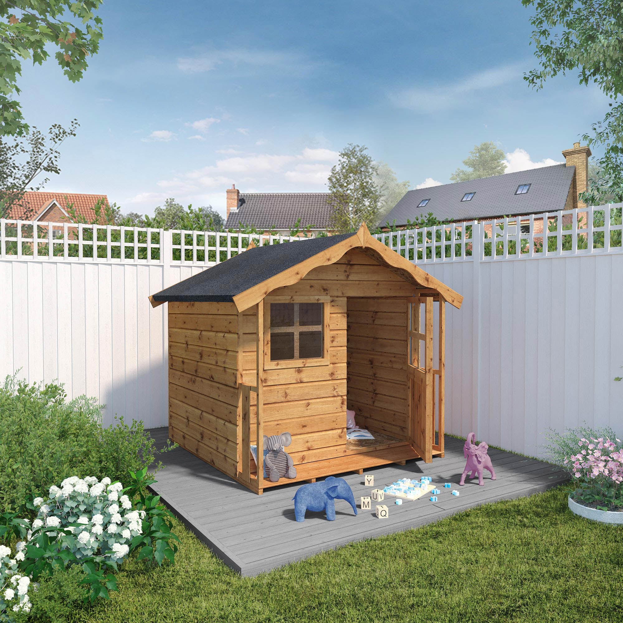 Mercia Poppy Apex Wooden Playhouse (5x5) (SI-002-001-0022 - EAN 5029442076362)