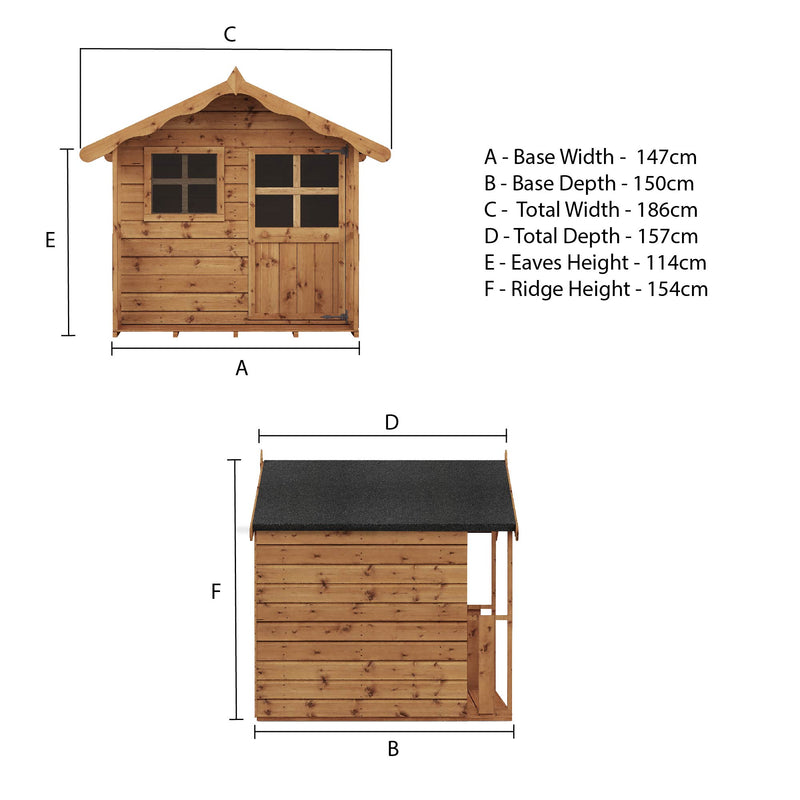 Mercia Poppy Apex Wooden Playhouse (5x5) (SI-002-001-0022 - EAN 5029442076362)