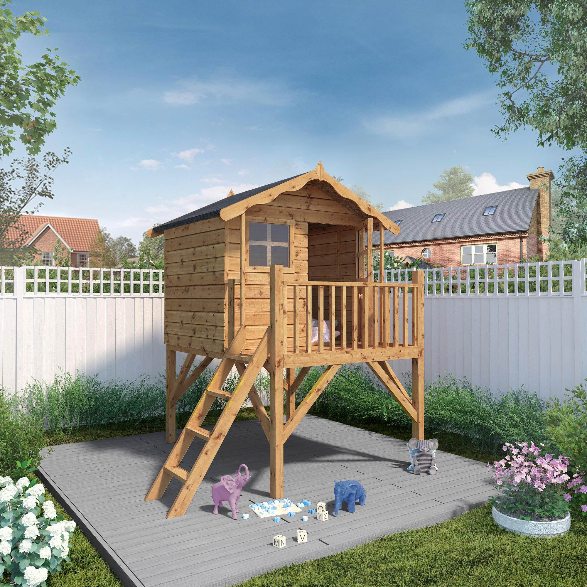 Mercia Poppy Wooden Playhouse with Tower (SI-002-001-0023 - EAN 5029442076379)