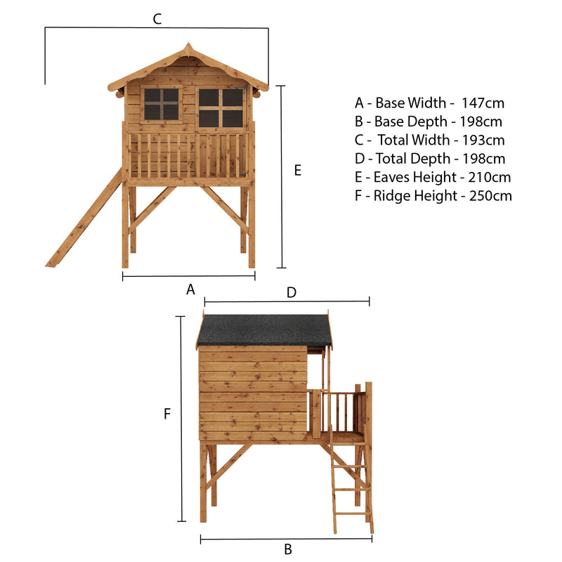 Mercia Poppy Wooden Playhouse with Tower (SI-002-001-0023 - EAN 5029442076379)